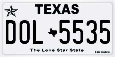 TX license plate DOL5535