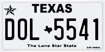 TX license plate DOL5541