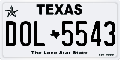 TX license plate DOL5543