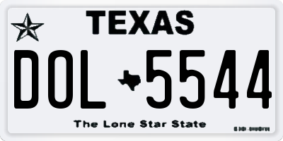 TX license plate DOL5544