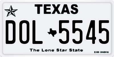 TX license plate DOL5545