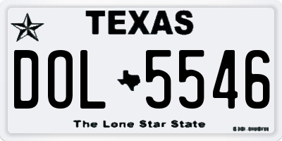 TX license plate DOL5546