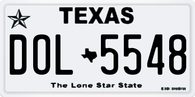 TX license plate DOL5548