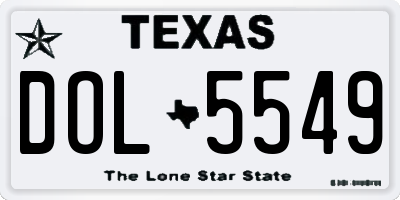 TX license plate DOL5549