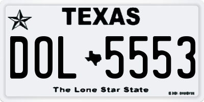 TX license plate DOL5553