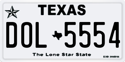 TX license plate DOL5554