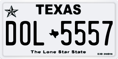 TX license plate DOL5557