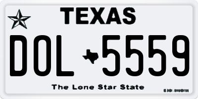 TX license plate DOL5559