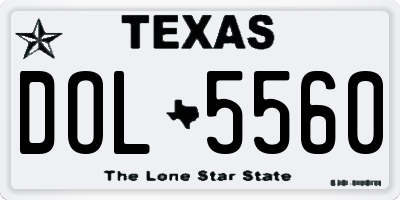 TX license plate DOL5560