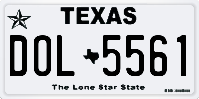 TX license plate DOL5561