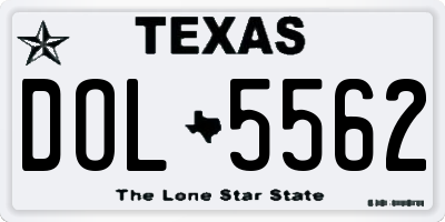 TX license plate DOL5562