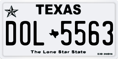 TX license plate DOL5563