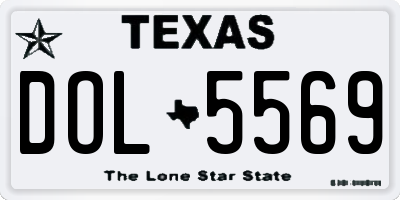 TX license plate DOL5569