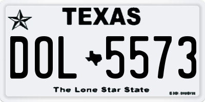 TX license plate DOL5573