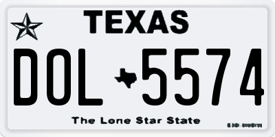 TX license plate DOL5574