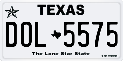 TX license plate DOL5575