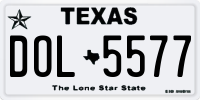 TX license plate DOL5577