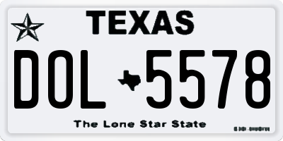 TX license plate DOL5578