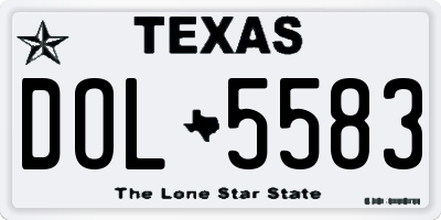 TX license plate DOL5583