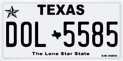 TX license plate DOL5585