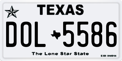 TX license plate DOL5586