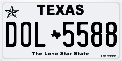 TX license plate DOL5588