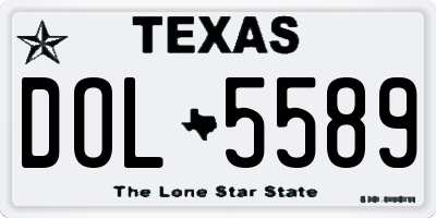 TX license plate DOL5589