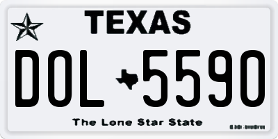 TX license plate DOL5590