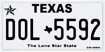 TX license plate DOL5592