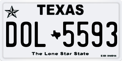 TX license plate DOL5593