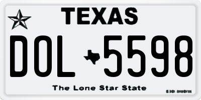 TX license plate DOL5598