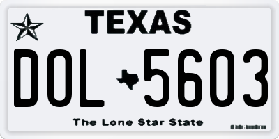 TX license plate DOL5603
