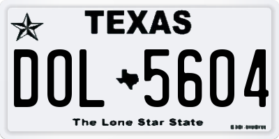 TX license plate DOL5604