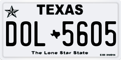 TX license plate DOL5605