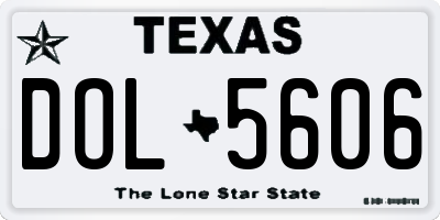 TX license plate DOL5606
