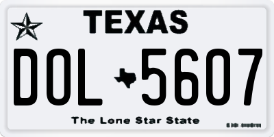 TX license plate DOL5607