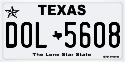 TX license plate DOL5608