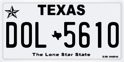 TX license plate DOL5610