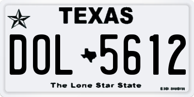 TX license plate DOL5612