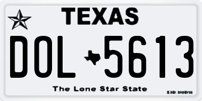 TX license plate DOL5613