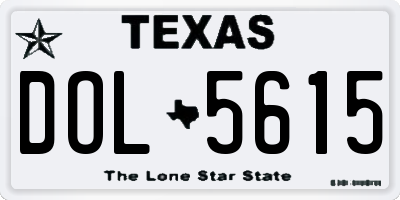 TX license plate DOL5615