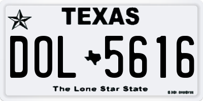 TX license plate DOL5616