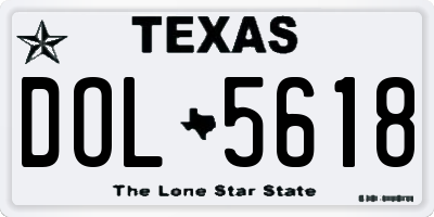 TX license plate DOL5618