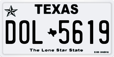 TX license plate DOL5619