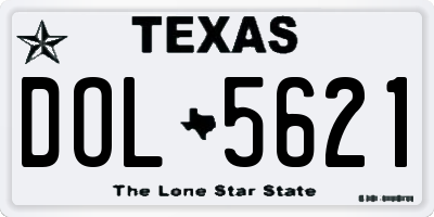 TX license plate DOL5621