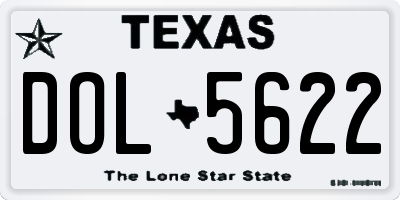TX license plate DOL5622