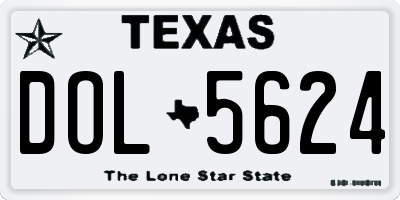 TX license plate DOL5624