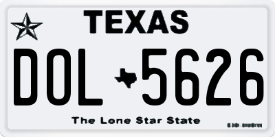 TX license plate DOL5626