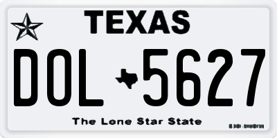TX license plate DOL5627