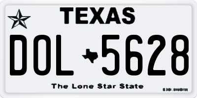 TX license plate DOL5628